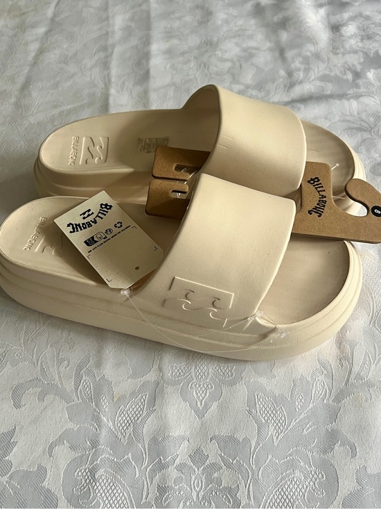 Billabong Shoes - Billabong Ivory/Cream Platform Slide Sandals